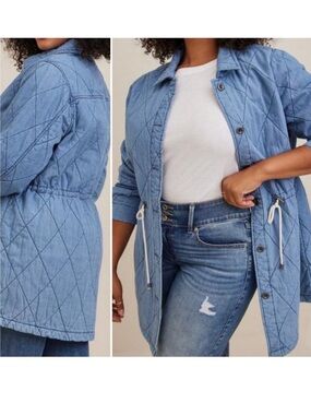 Torrid Denim Quilted Jacket Size 6